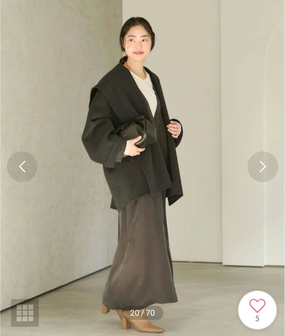 試着のみ24AW plage ハミルトン DRAPE MIDDLE コート 36