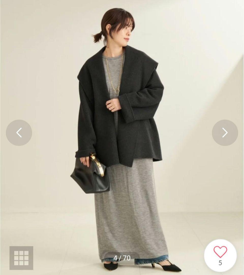 試着のみ24AW plage ハミルトン DRAPE MIDDLE コート 36