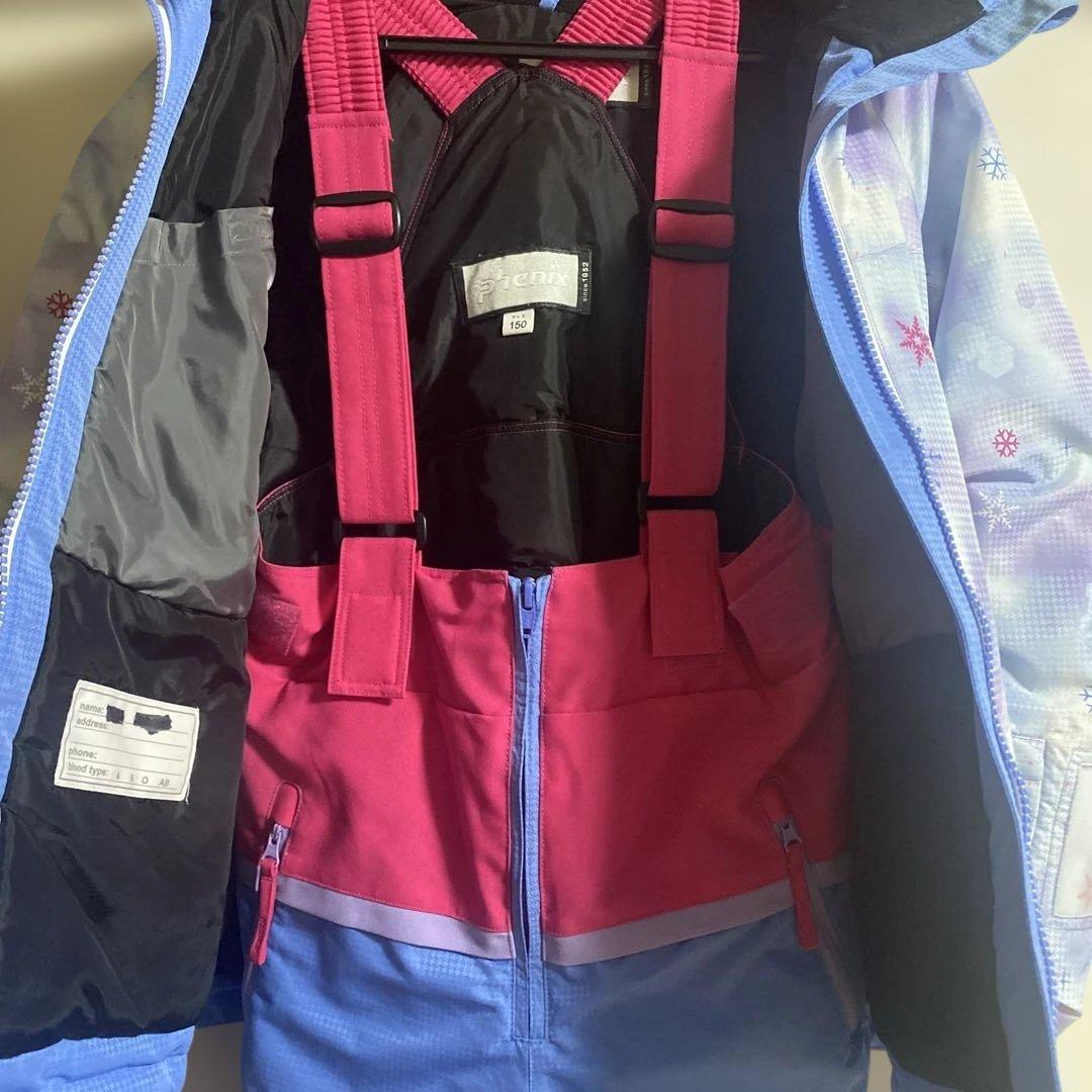 phenix スキーウェア上下セット150㎝　雪の結晶柄