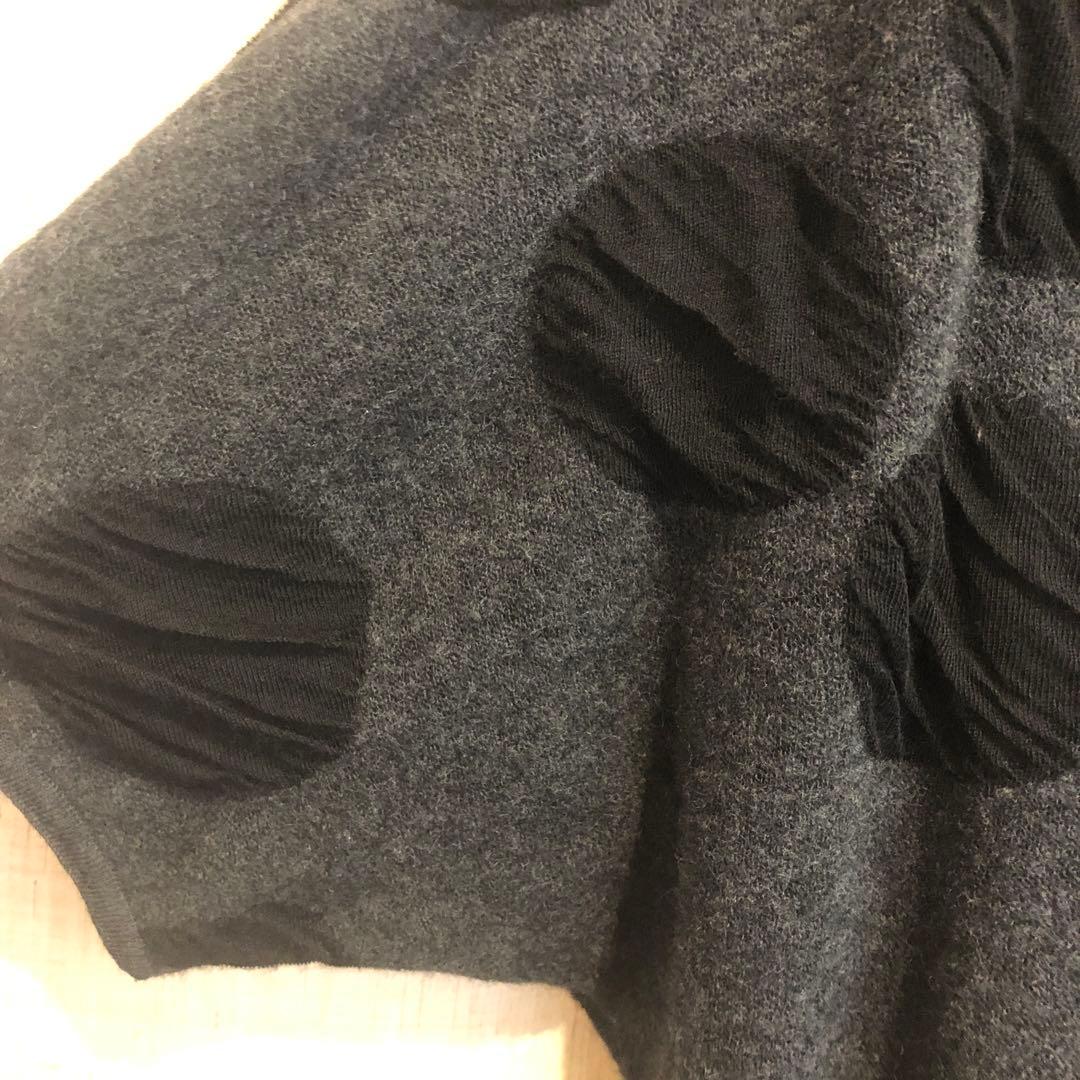 センソユニコ芽風グレー ドット柄 五分袖チュニック