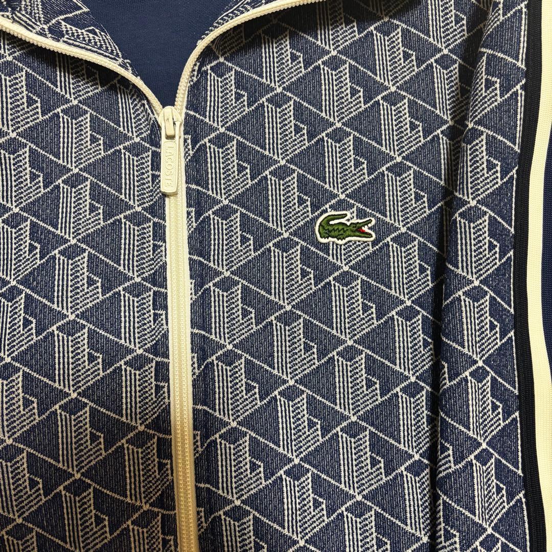 LACOSTE ラコステ 総柄トラックジャケット ワニロゴ ネイビー