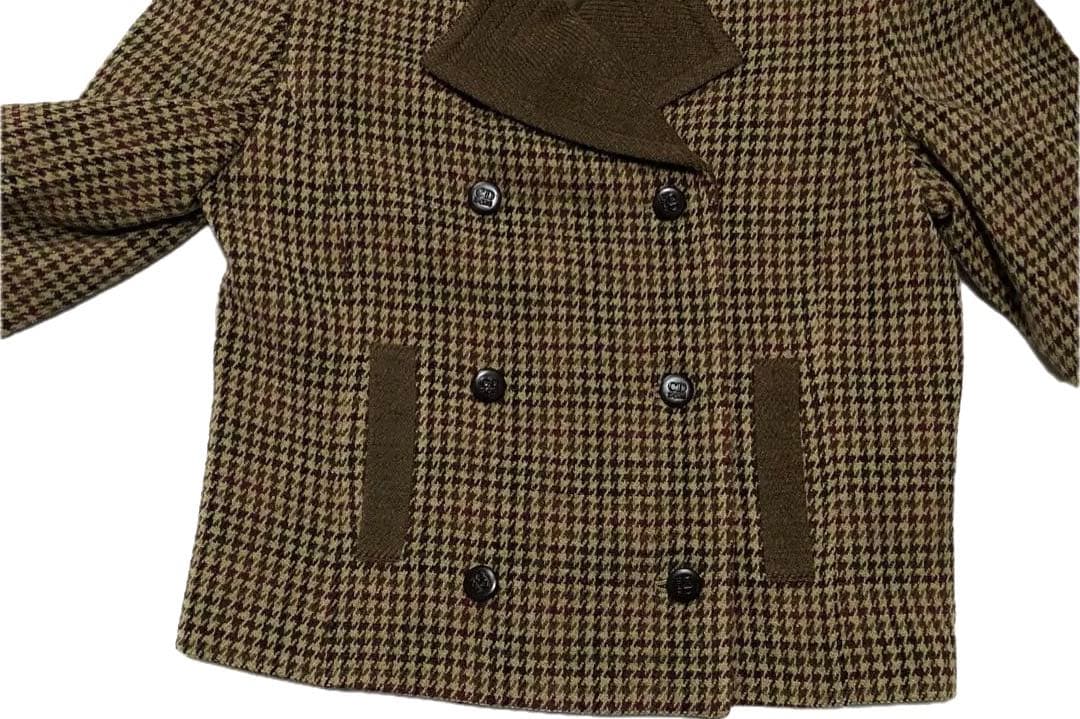 90s クリスチャンディオール/英国風/ウール チェック ツイードジャケット L