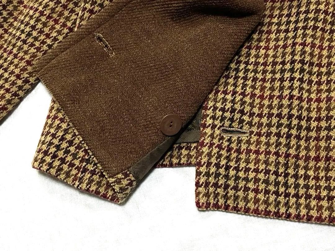 90s クリスチャンディオール/英国風/ウール チェック ツイードジャケット L