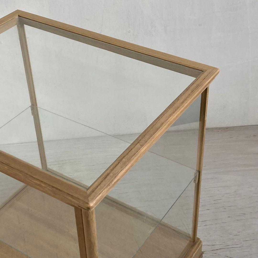 古い木製 ガラスケース 2段 ショーケース 展示ケース パンケース 店舗什器