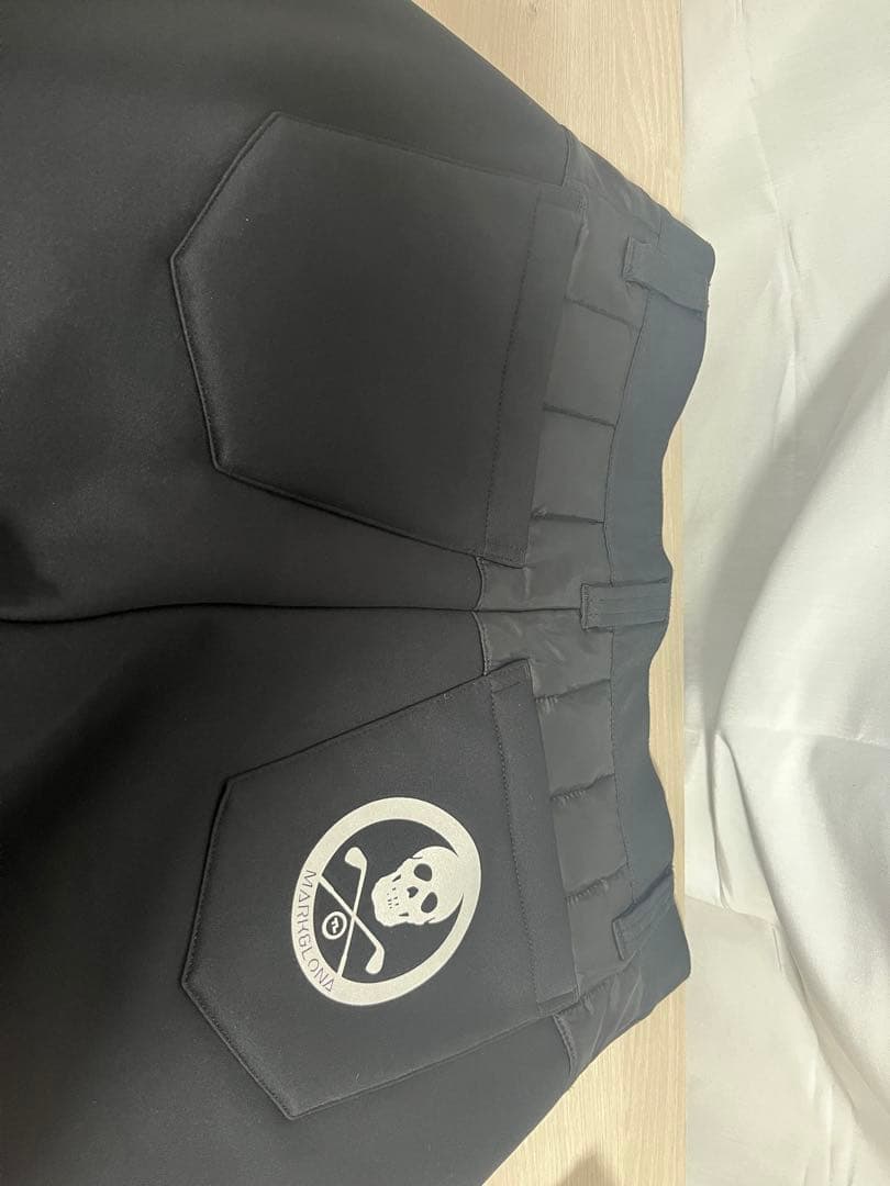 定価3.8万 MARK&LONA 裏ボア ショートパンツ 36 黒 スカル 防寒