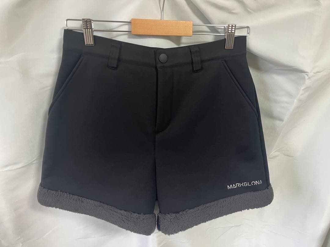 定価3.8万 MARK&LONA 裏ボア ショートパンツ 36 黒 スカル 防寒