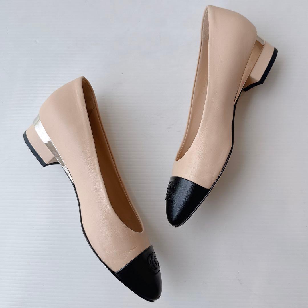 CHANEL シャネル　定番　ココマーク　パンプス　バレリーナ　2回使用　37