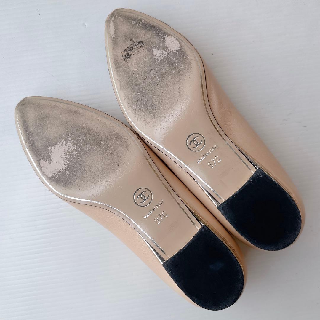 CHANEL シャネル　定番　ココマーク　パンプス　バレリーナ　2回使用　37