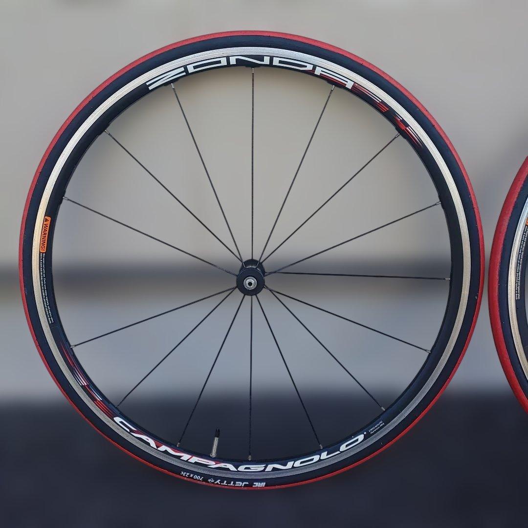 Campagnolo Zonda ホイールセット 700C ブラック/レッド