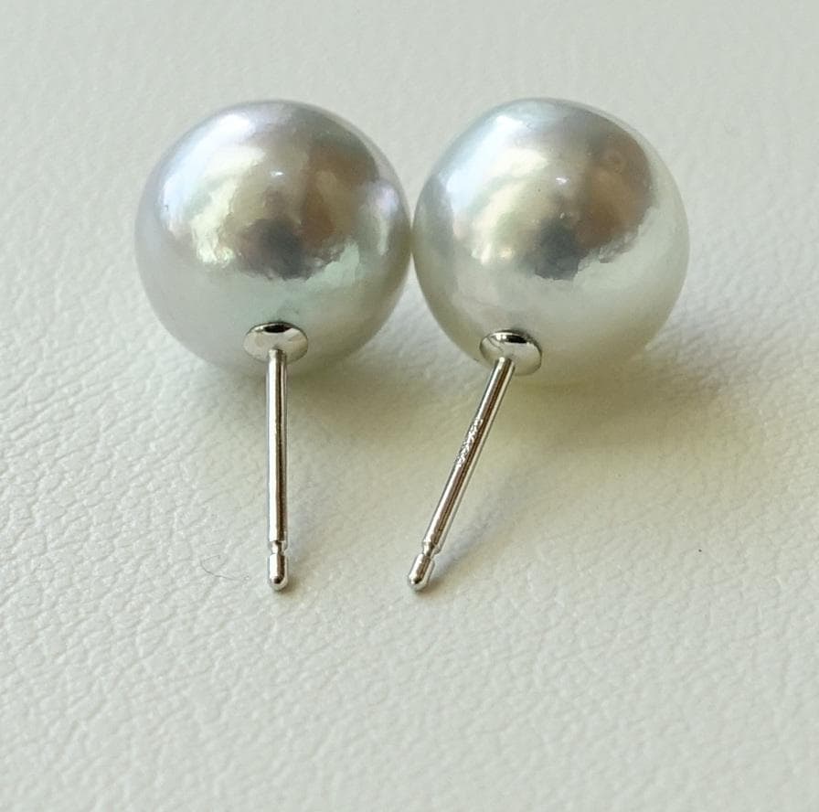 PT アコヤ真珠 ナチュラルグレーピアス 9.1ｍｍ