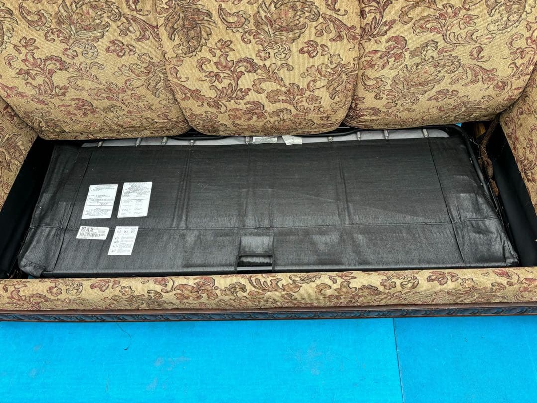 Ashley花柄デザイン 3人掛けソファベッド美品