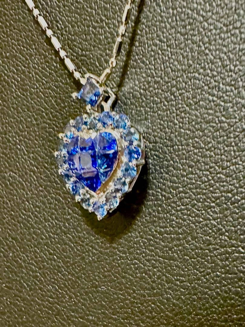 GSTV k18サファイアミステリーセッティングハートペンダントトップ新品未使用
