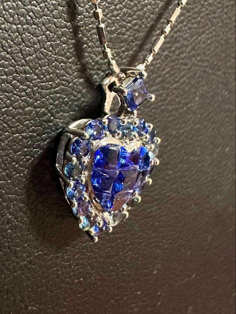GSTV k18サファイアミステリーセッティングハートペンダントトップ新品未使用