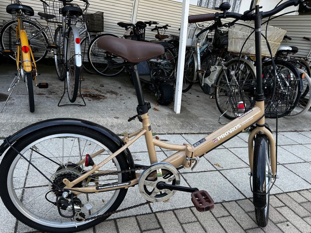 シティサイクル ベージュ 前カゴ付き