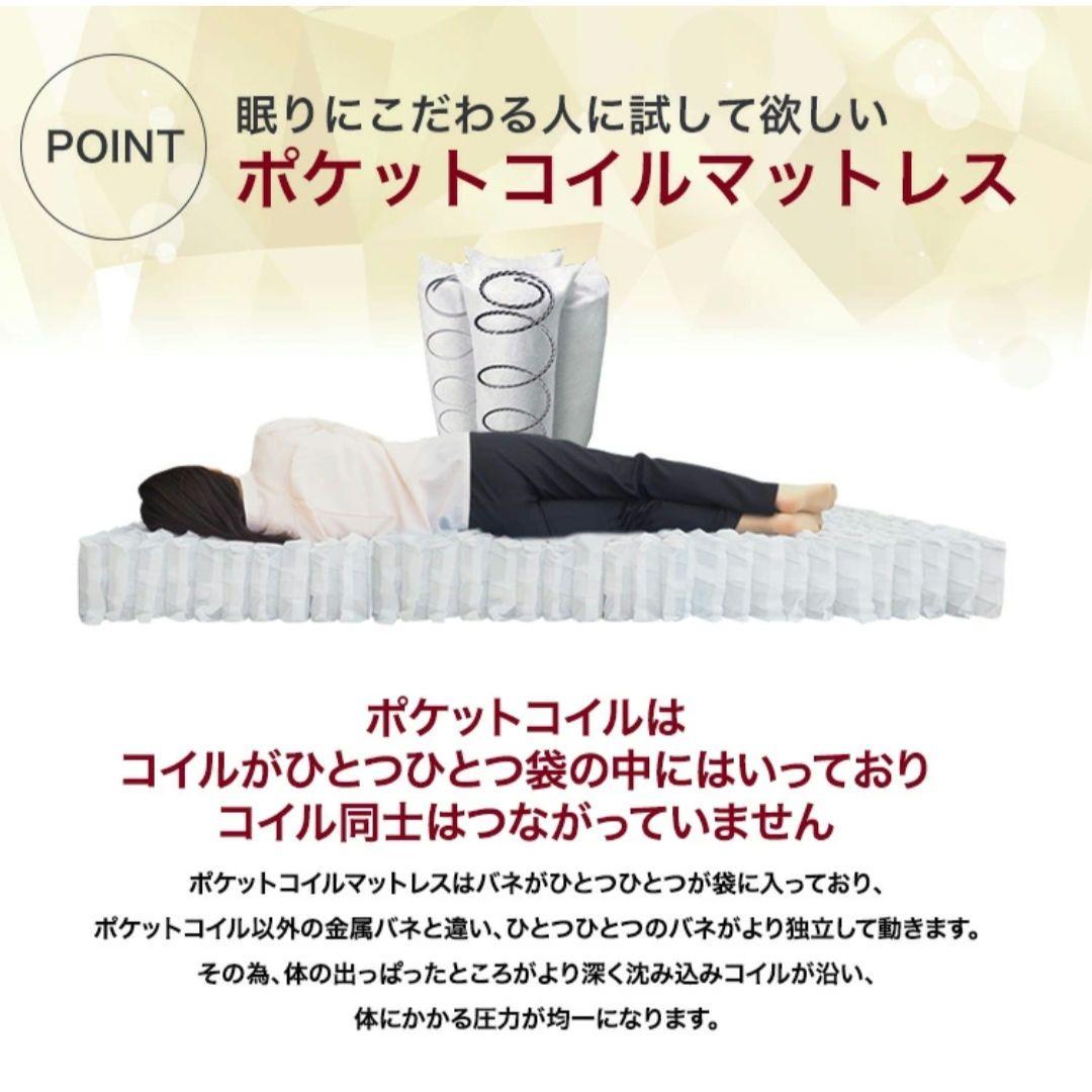 ポケットコイルマットレス (セミダブル) 線径2.3m 厚さ20cm グレー