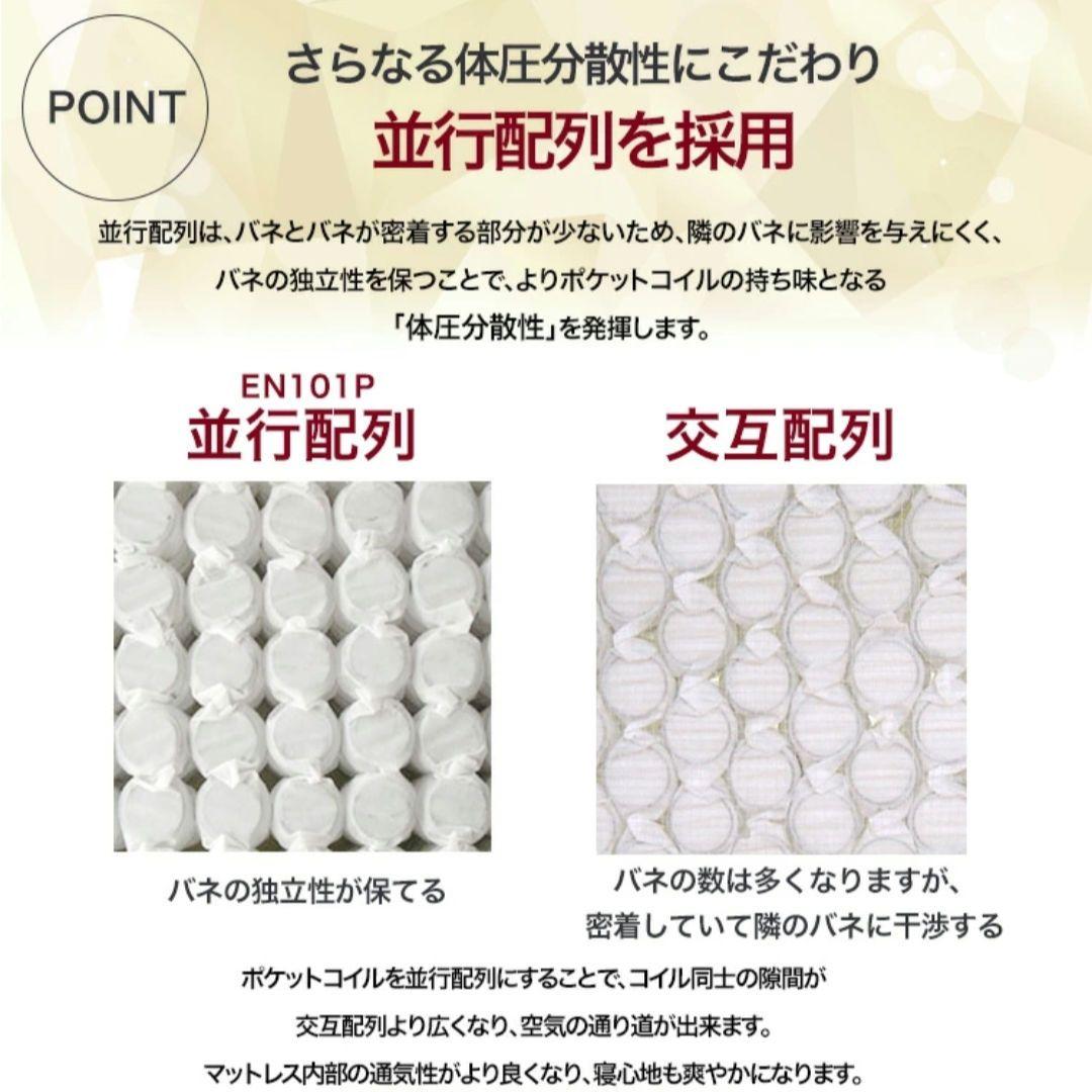 ポケットコイルマットレス (セミダブル) 線径2.3m 厚さ20cm グレー