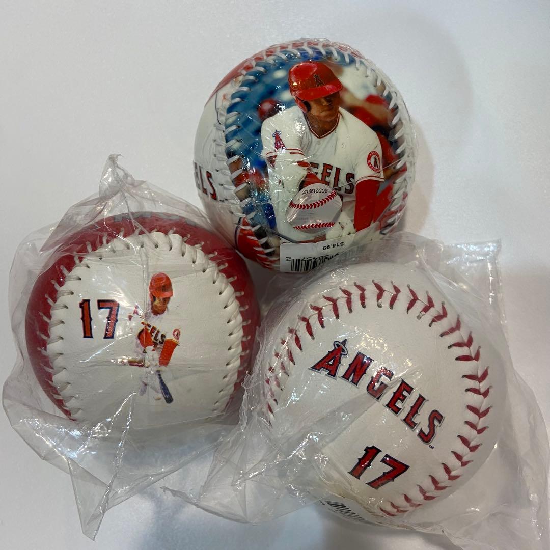 大谷翔平 エンゼルス ボール 3個セット MVP 17番