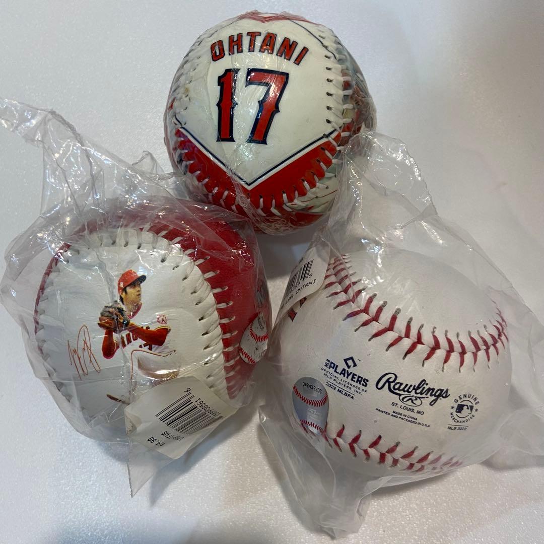 大谷翔平 エンゼルス ボール 3個セット MVP 17番