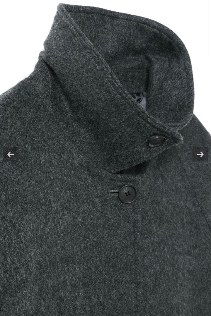 ウール混バルマカーンコート　ロングコート　ミズイロインド