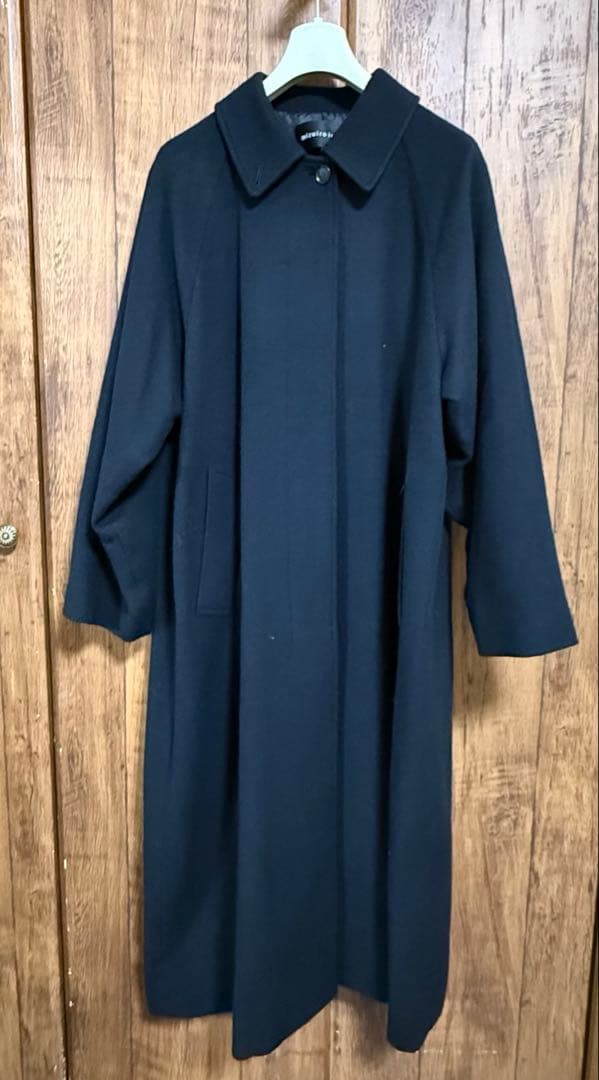 ウール混バルマカーンコート　ロングコート　ミズイロインド