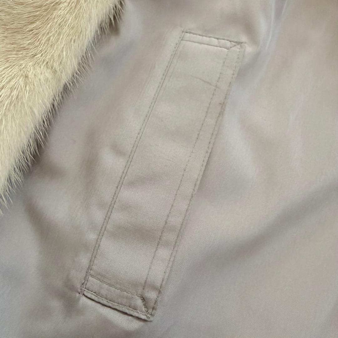 希少 サファイアミンク リバーシブル リアルファーコート ショールカラー 毛皮