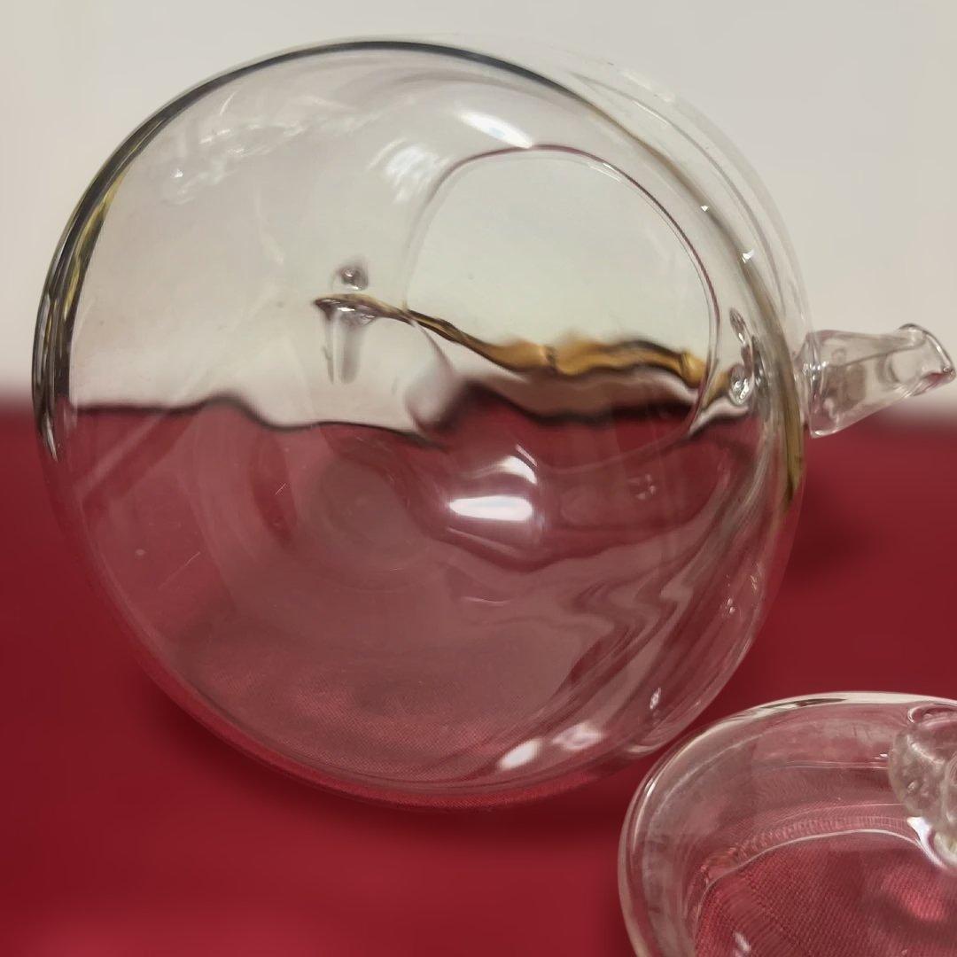 スタジオプレパ　吹きガラス　ガラスポット　持ち手バンブー