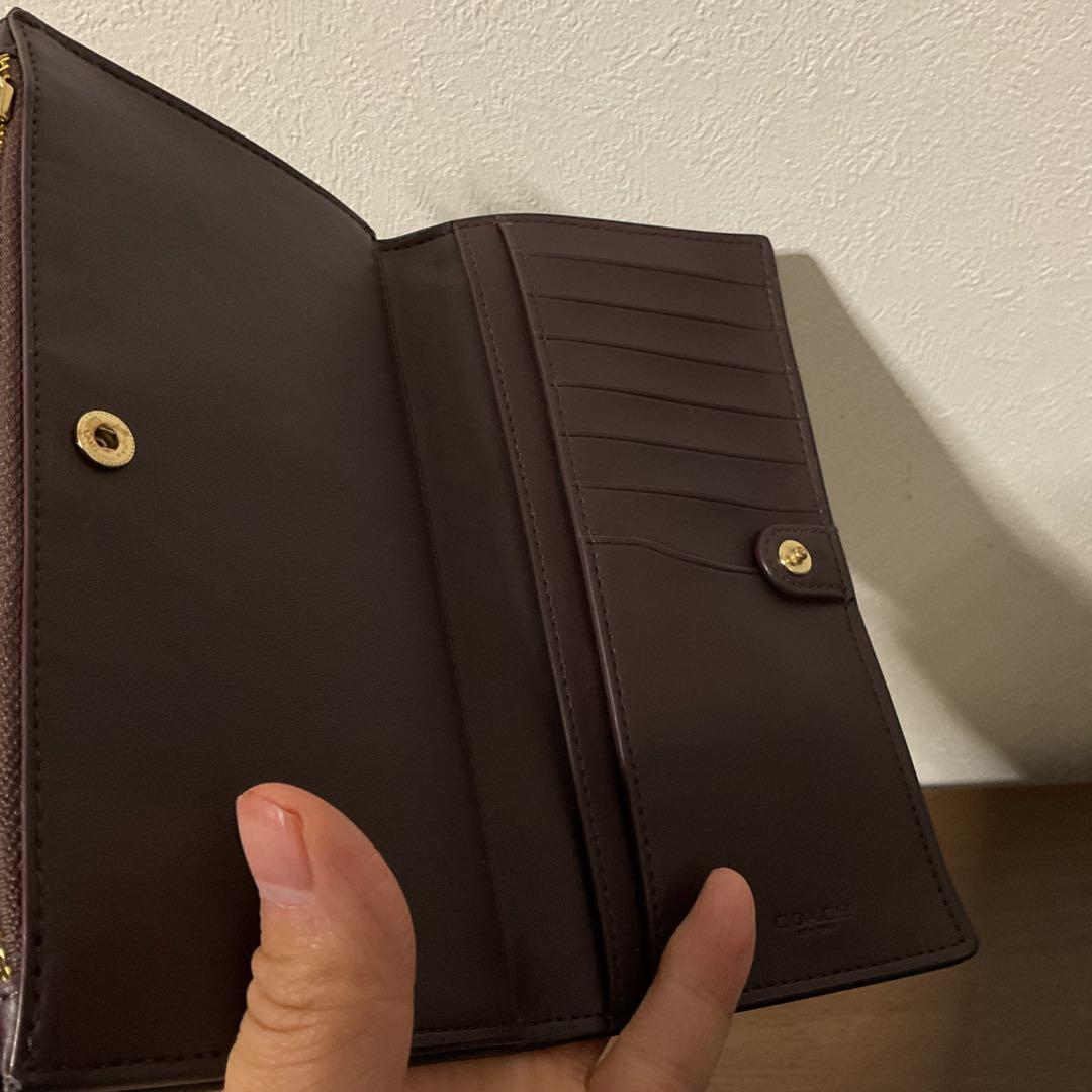 Jamii 未使用品 美品 コーチ レザー ロゴ エンベロープ 長財布②