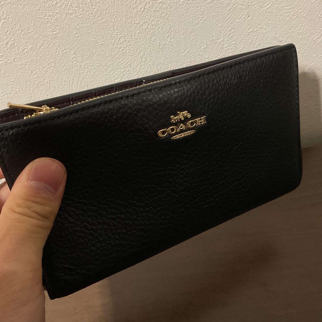 Jamii 未使用品 美品 コーチ レザー ロゴ エンベロープ 長財布②