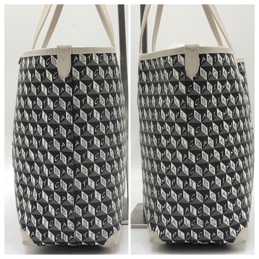 【美品】アニヤハインドマーチ プラスチックバッグ デカロゴ モノグラム ブラック