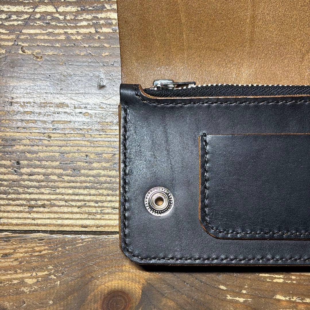 茶芯トラッカーウォレット ハンドメイド