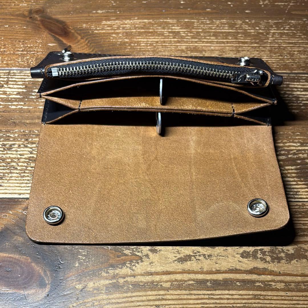 茶芯トラッカーウォレット ハンドメイド