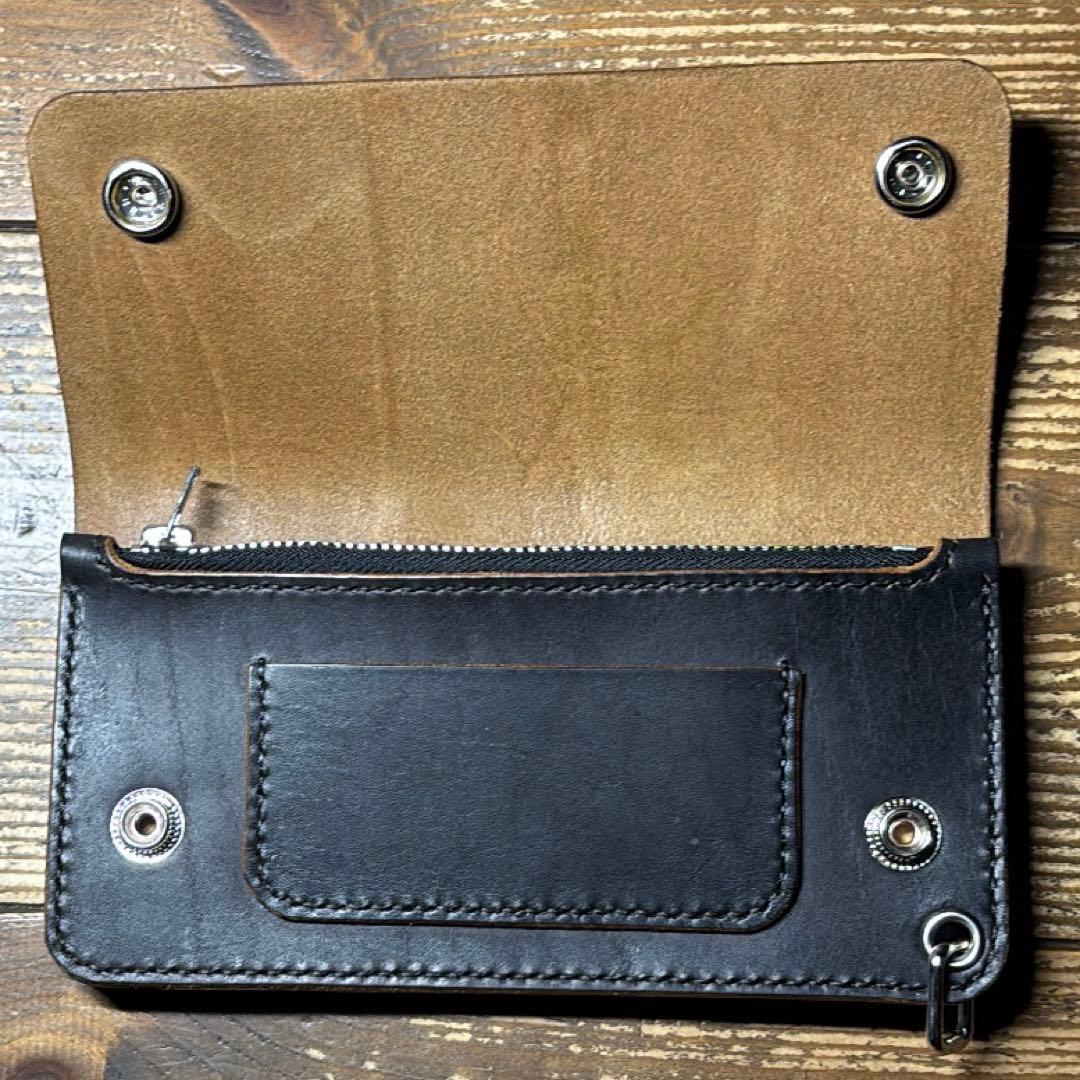 茶芯トラッカーウォレット ハンドメイド