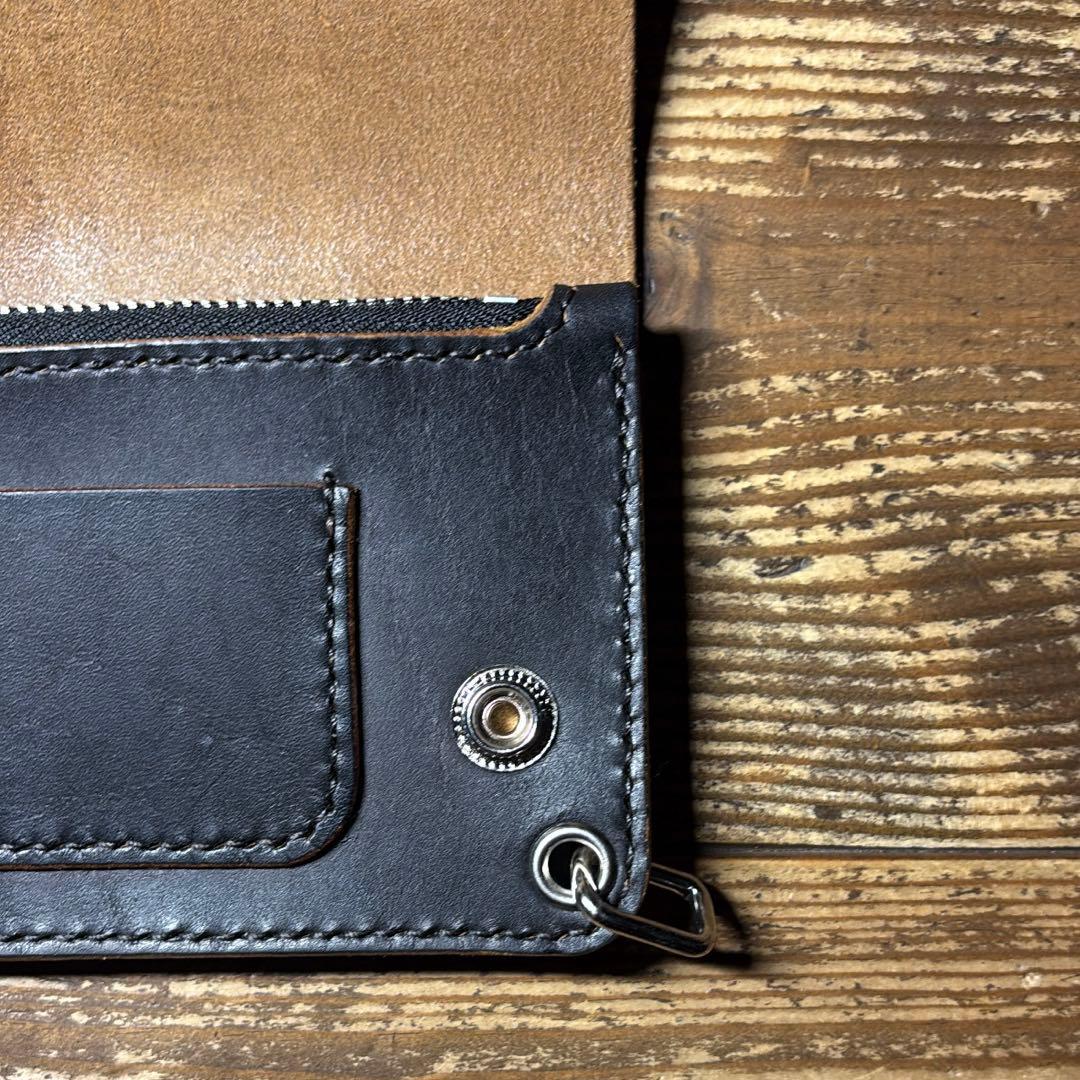 茶芯トラッカーウォレット ハンドメイド