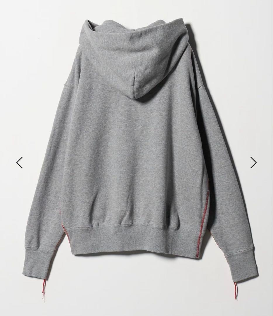 ＜6(ROKU)＞コットン ウラケ フーディ-MD.GRAY