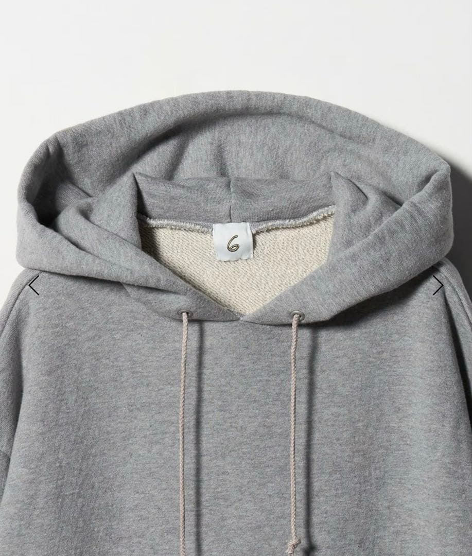 ＜6(ROKU)＞コットン ウラケ フーディ-MD.GRAY