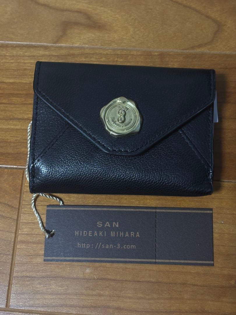 SAN HIDEAKI MIHARA 山羊革 3つ折り SMO-MGN ブラック
