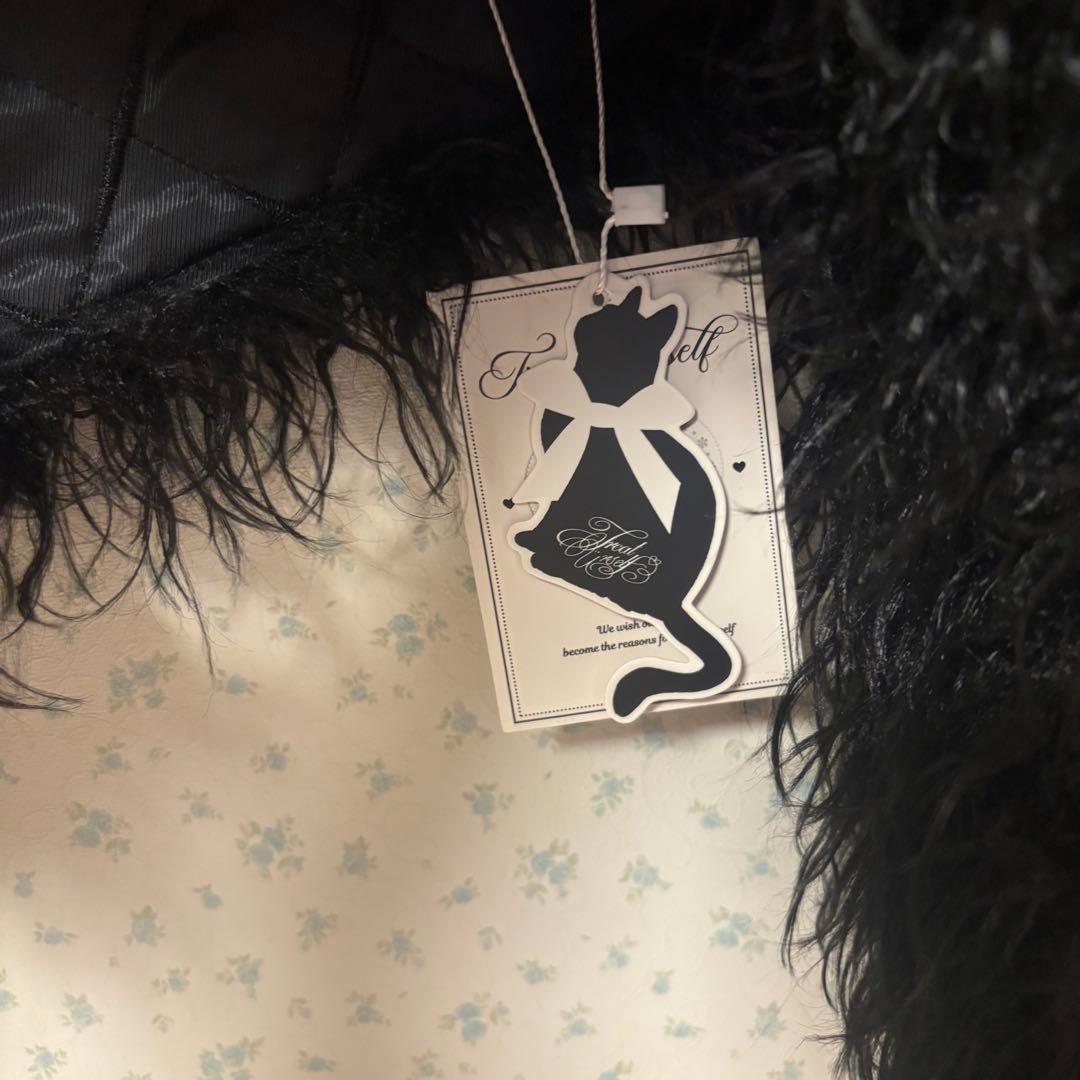 ジャケット・アウター Treat Urself Fluffy fur jacket black