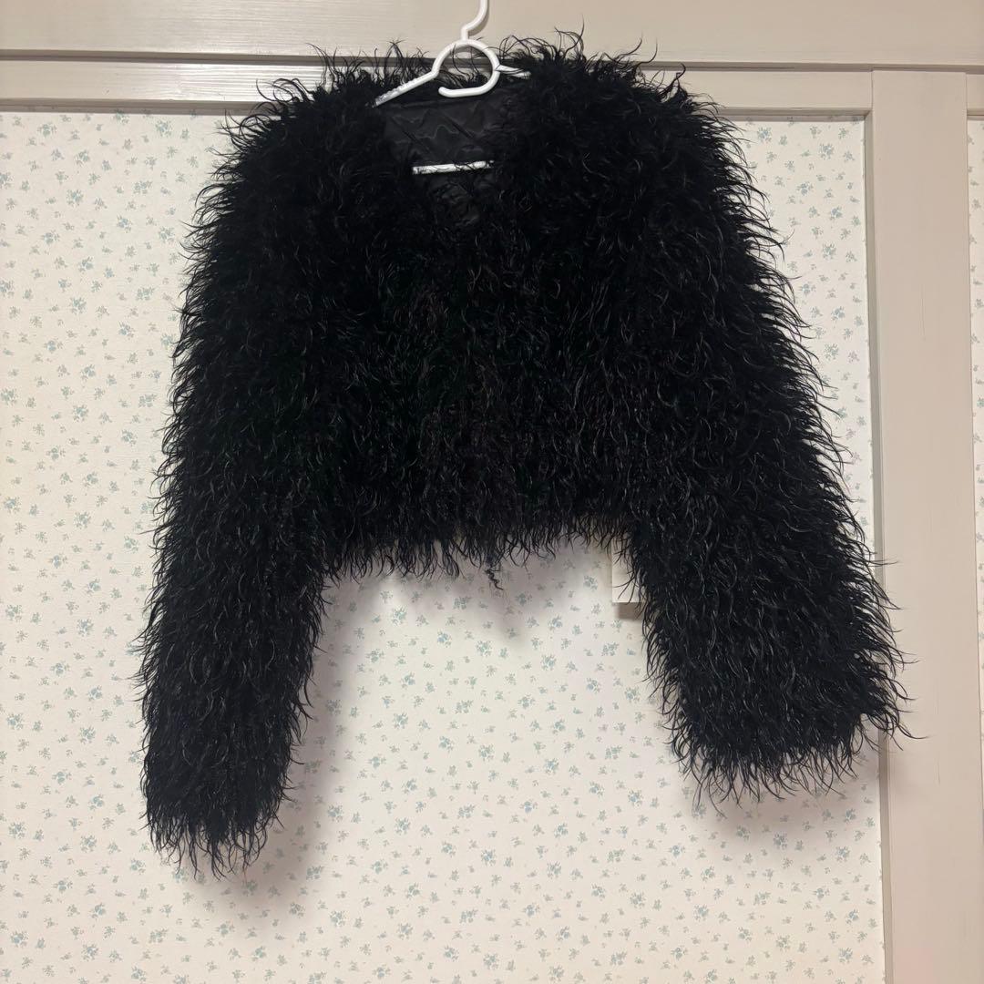ジャケット・アウター Treat Urself Fluffy fur jacket black