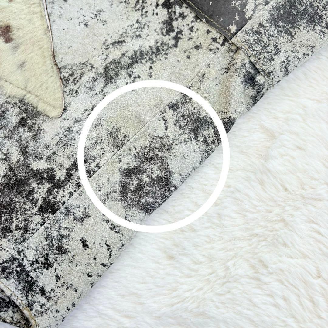 ENAGA パッチワークレザーロングコート　2XL ギザギザカット　派手　香港製