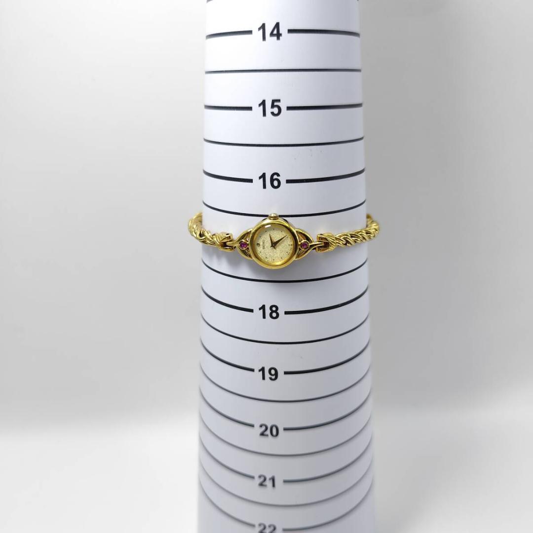 稼働 希少 極美品 SEIKO ゴールド ルビー ブレスレット 腕時計 クォーツ