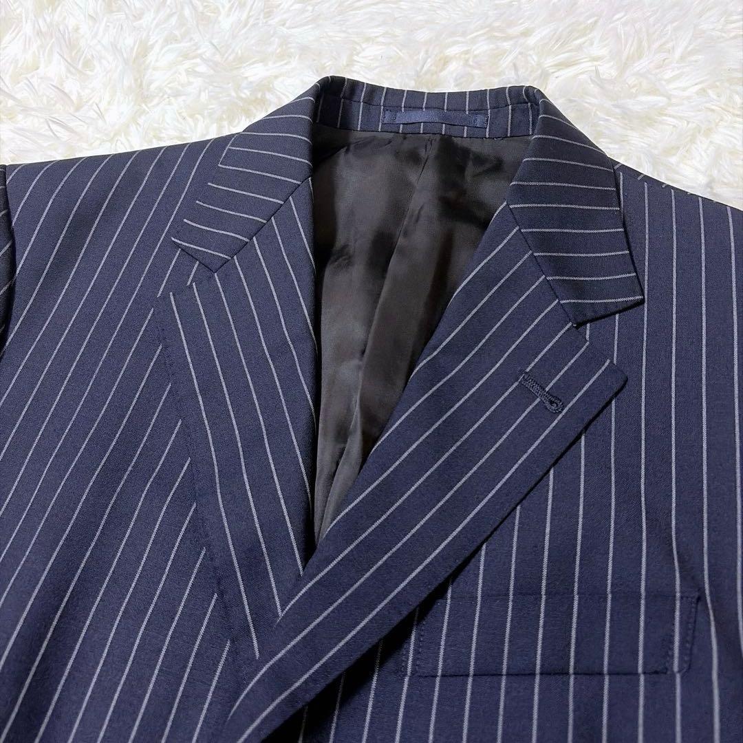 美品✨　ポールスミス　ロンドン　ストライプ　ネイビー　ゼニア　背抜き