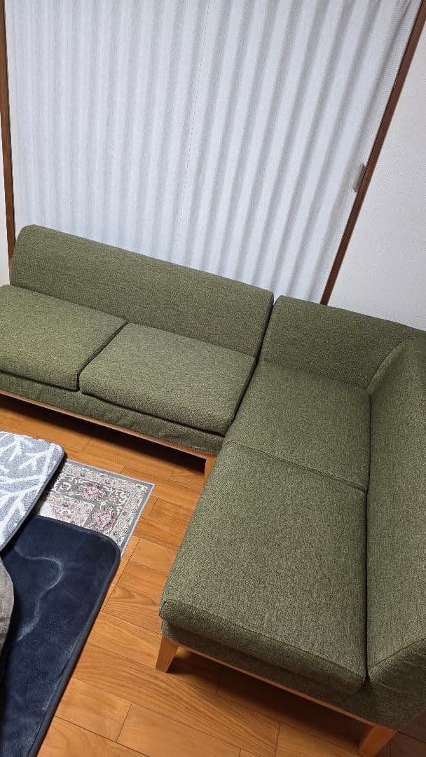 【yuuuumi】ニトリ　二人掛けソファ 緑