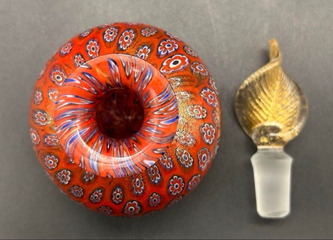 なっち　ムラーノ ヴェネチアングラス　香水瓶　ミルフィオリ　置物