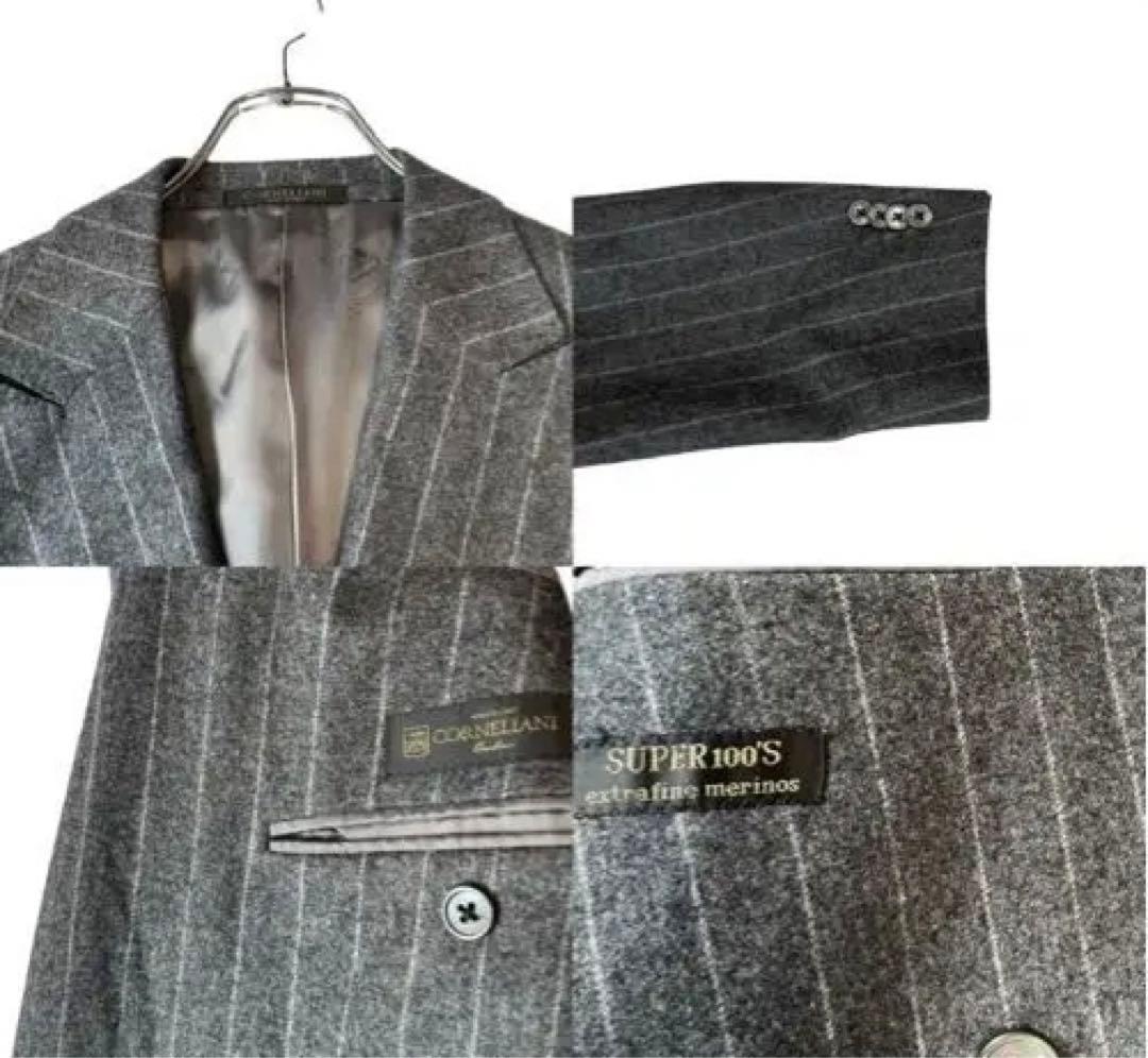 k*u様 極美品【CORNELIANI】菅田将暉 ストライプダブルセットアップ