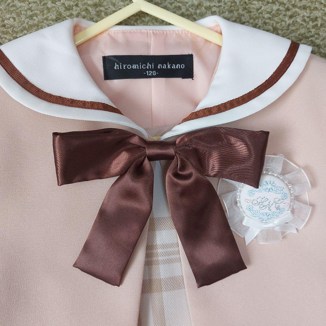 120size ベージュ×チェック 入学 卒園 発表会 セレモニー フォーマル
