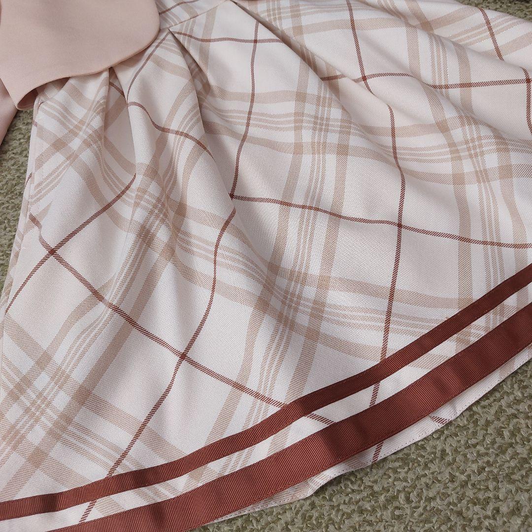 120size ベージュ×チェック 入学 卒園 発表会 セレモニー フォーマル