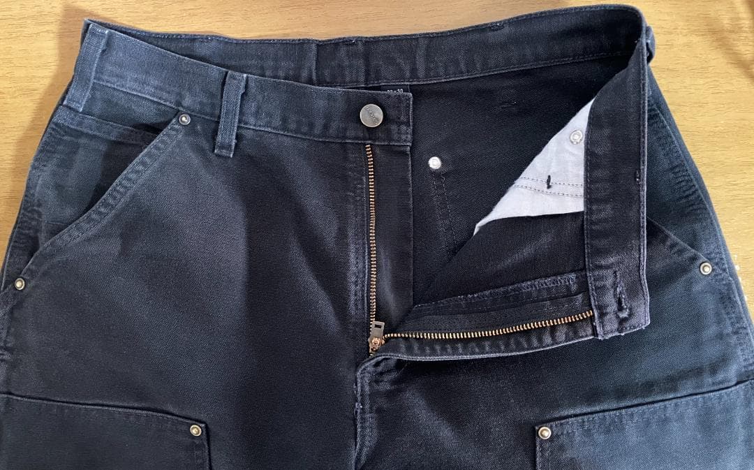 【W32 L30】カーハート ダブルニー ブラック Carhartt 黒