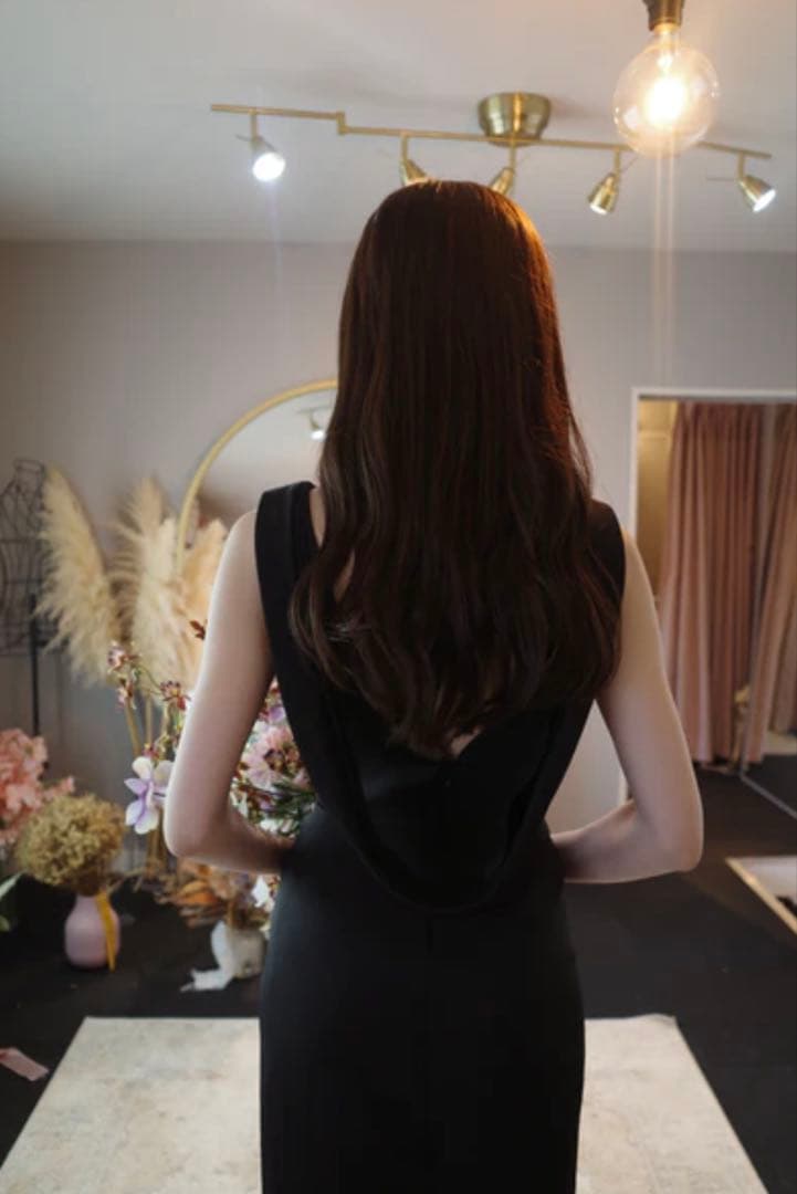 ⭐︎とうふ⭐︎ブラックドレス ウエディング 前撮り フレアドレス 二次会