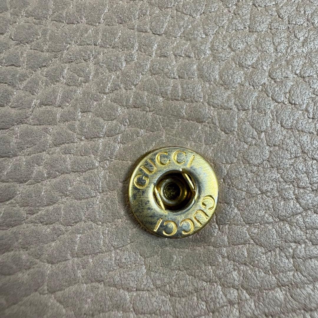 【良品】グッチ 長財布 マーモント フラップ 二つ折り ベージュ 456116