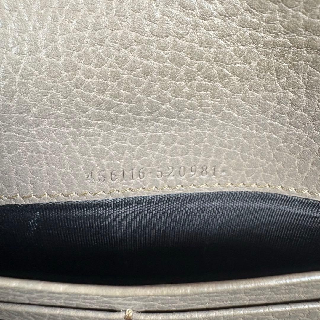 【良品】グッチ 長財布 マーモント フラップ 二つ折り ベージュ 456116